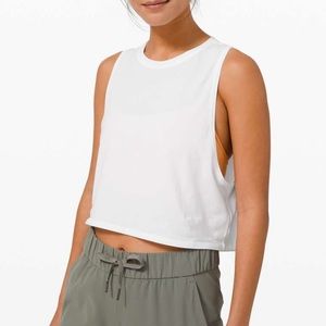 COPY - Lululemon Cutback Crop Tank - White - Size 6